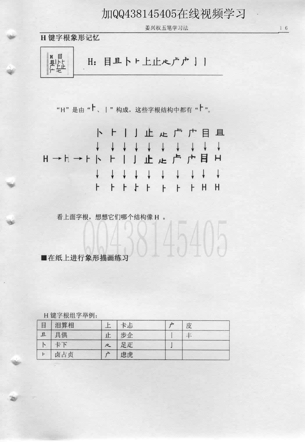 第3章第4节H键字根象形记忆 — 教材插图