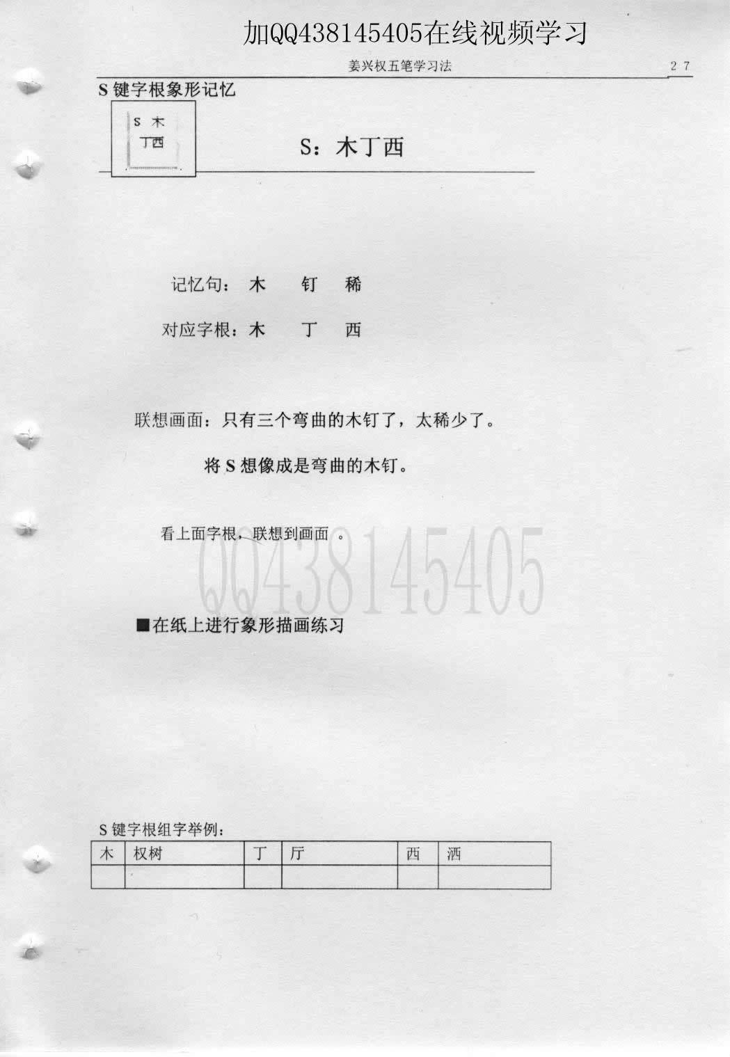 第3章第4节S键字根象形记忆 — 教材插图